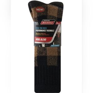Dickies Men's Black and Tan Wool Blend Crew Socks